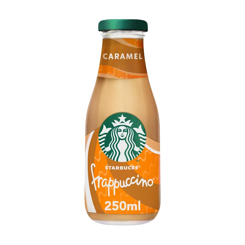 Starbucks, Frappuccino Coffee Drink Caramel, Deliziosa Bevanda al Caffè con Aroma di Caramello, Gustalo Ben Freddo, Ideale come Colazione, Confezioni da 8 Bottiglie da 250 mL