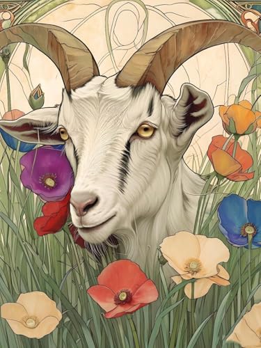 Diamond painting enfant et adulte fleurs de chèvre pour activité créative en famille