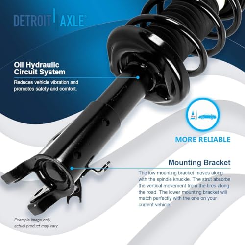 Image of Detroit Axle - Front Struts Kit for 2006-2011 Honda Civic 2 Struts with Coil Spring 2 Outer Tie Rods 2 Lower Control Arms 2 Lower Ball Joints 2 Sway Bars 2007 2008 2009 2010 Replacement Suspension Kit