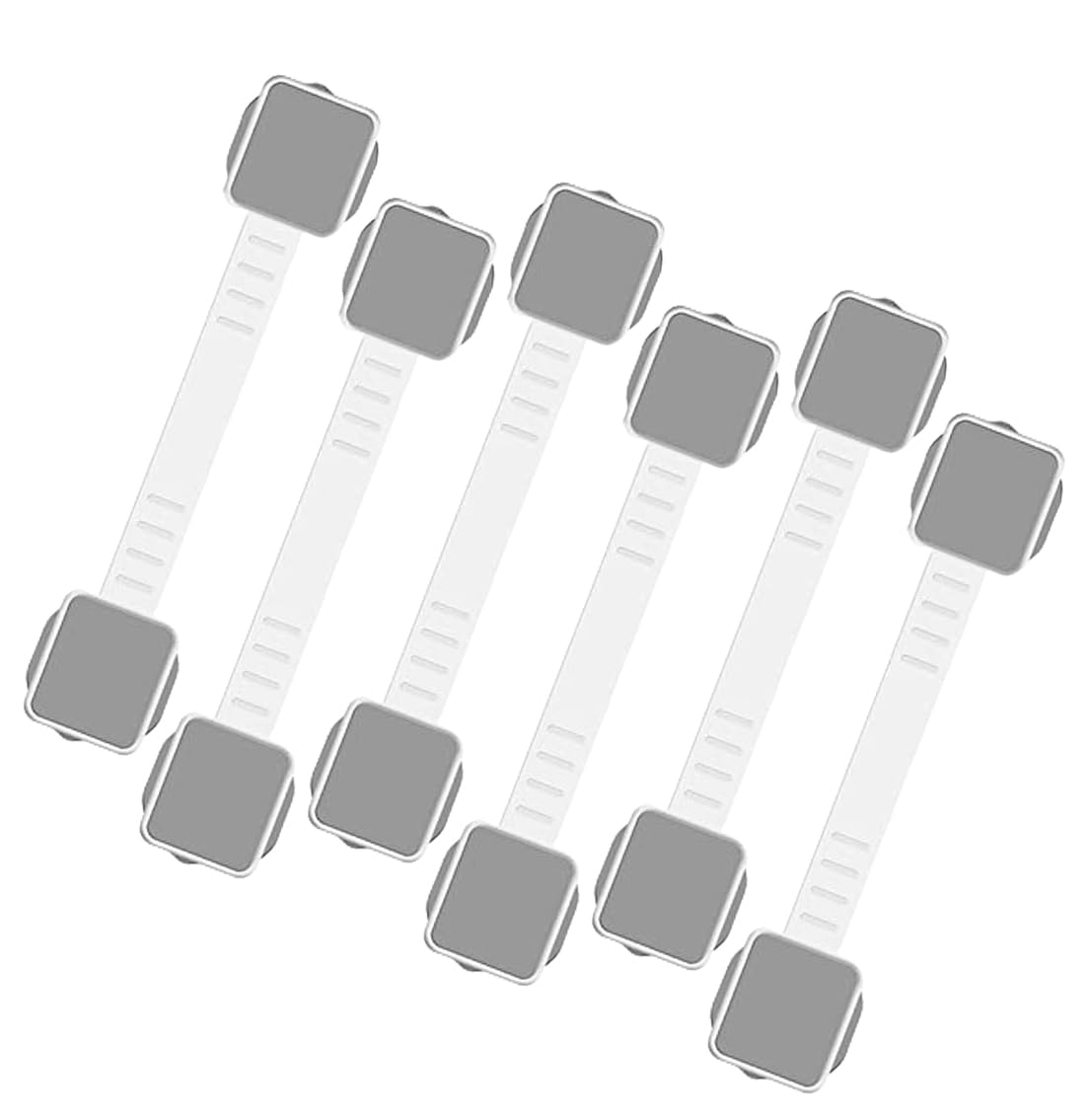 6 Pack Baby Proofing Safety Locks Child Safe for Cabinet Drawer Fridge Oven Dishwasher Doors, Toilet Seat & Lid, Adjustable Furniture Latches and Straps, 3M Adhesive No Drilling Button,Unlock Design