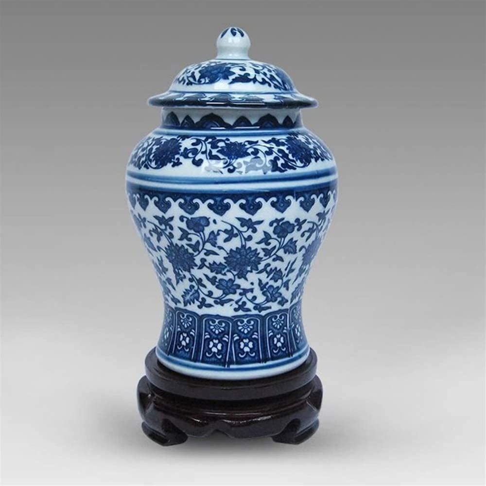 Porcelaine bleue et blanche avec base de stockage, bocaux à bonbons, salon, chambre, couloir, décoration artisanale, la base peut être tournée.