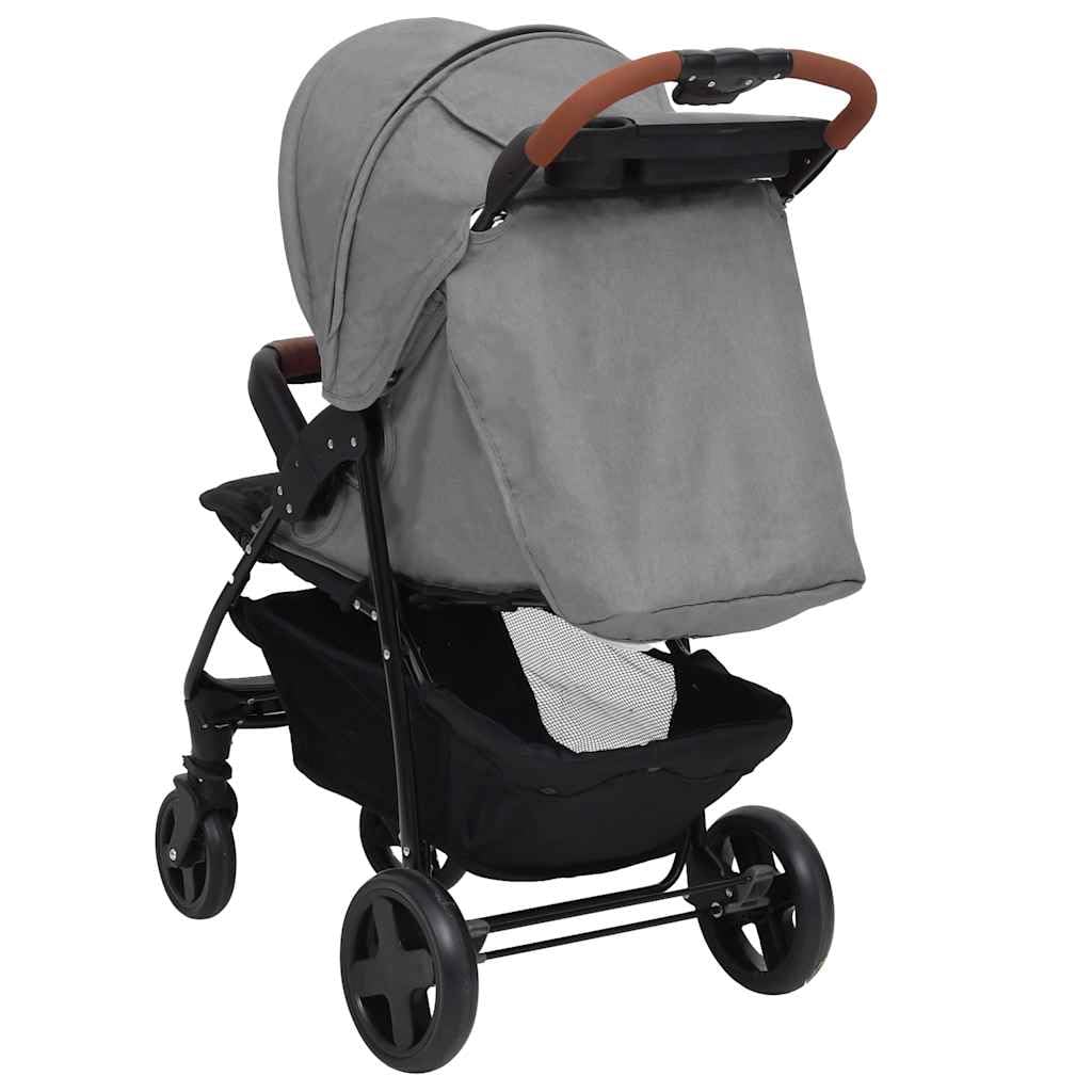 Genérico Carrito de bebés 2 en 1 de Acero Gris Claro,Bebés y niños pequeños,Transporte de bebés,Cochecitos de bebé,10371
