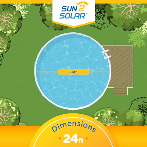 image for Sun2Solar Blue 24 ft Round Pool Solar Cover | 800 Series | Heat Retain