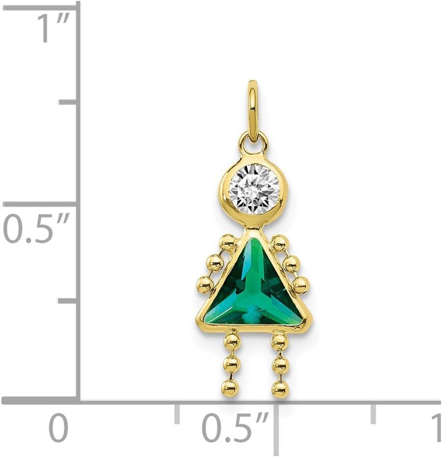 Solid 10K Yellow Gold May Girl Birthstone Charm - Image 3