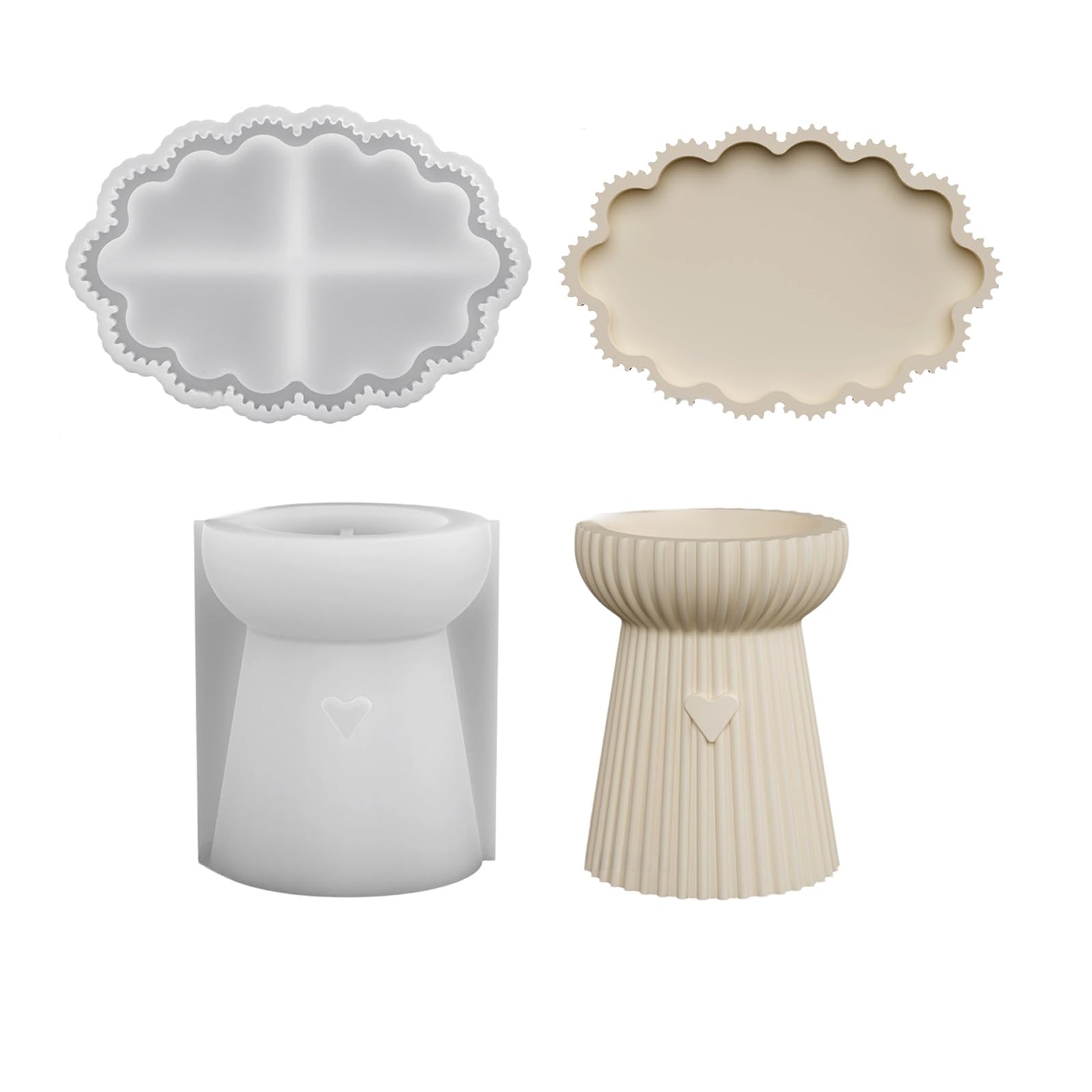 Buxuaaaa Creative Striped Heart Silicone Ideal for Home and Decorative Storage Jars Heart Shaped Owner