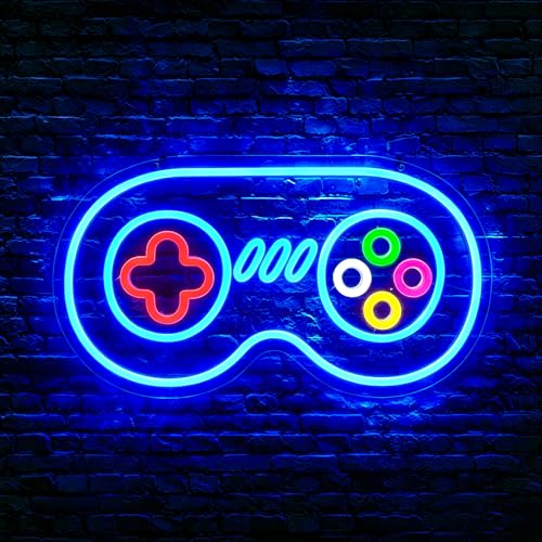 Image of Blue Neon Sign Led Neon Lights Signs for Wall Decor USB Powered Led Signs for Room Decoration-Blue Gamer Gamepad