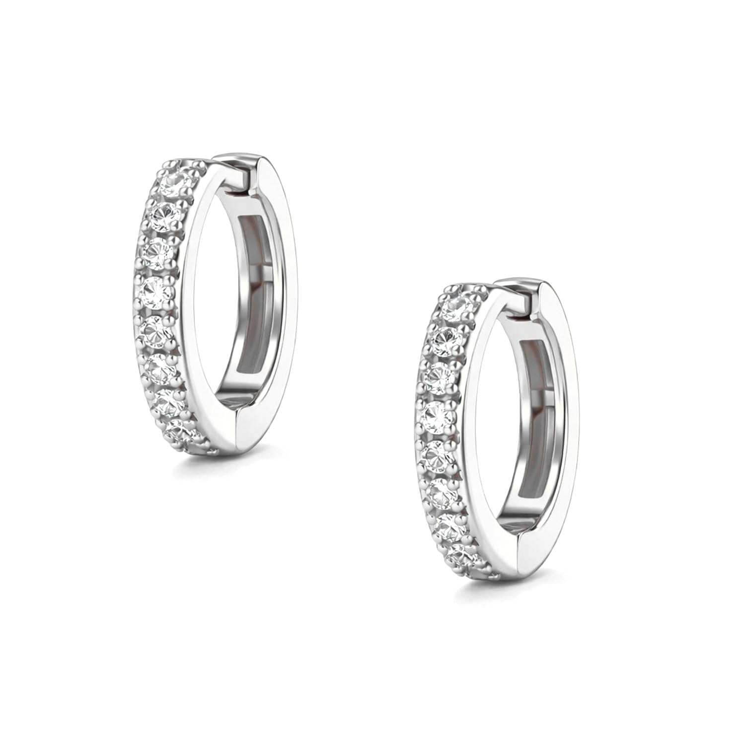 vama FASHIONS 18K Silver Plated Anti Tarnish Small 7mm Tragus Piercing Earrings Cubic Zirconia Cartilage Bali Huggie Hoop Helix Rook Conch Lobe Piercings Earring for Women-picture-22