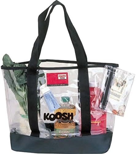 K-Cliffs Heavy Duty Clear Tote Quality See Through Messenger Work Bag Durable Transparent PVC Lunch Bag