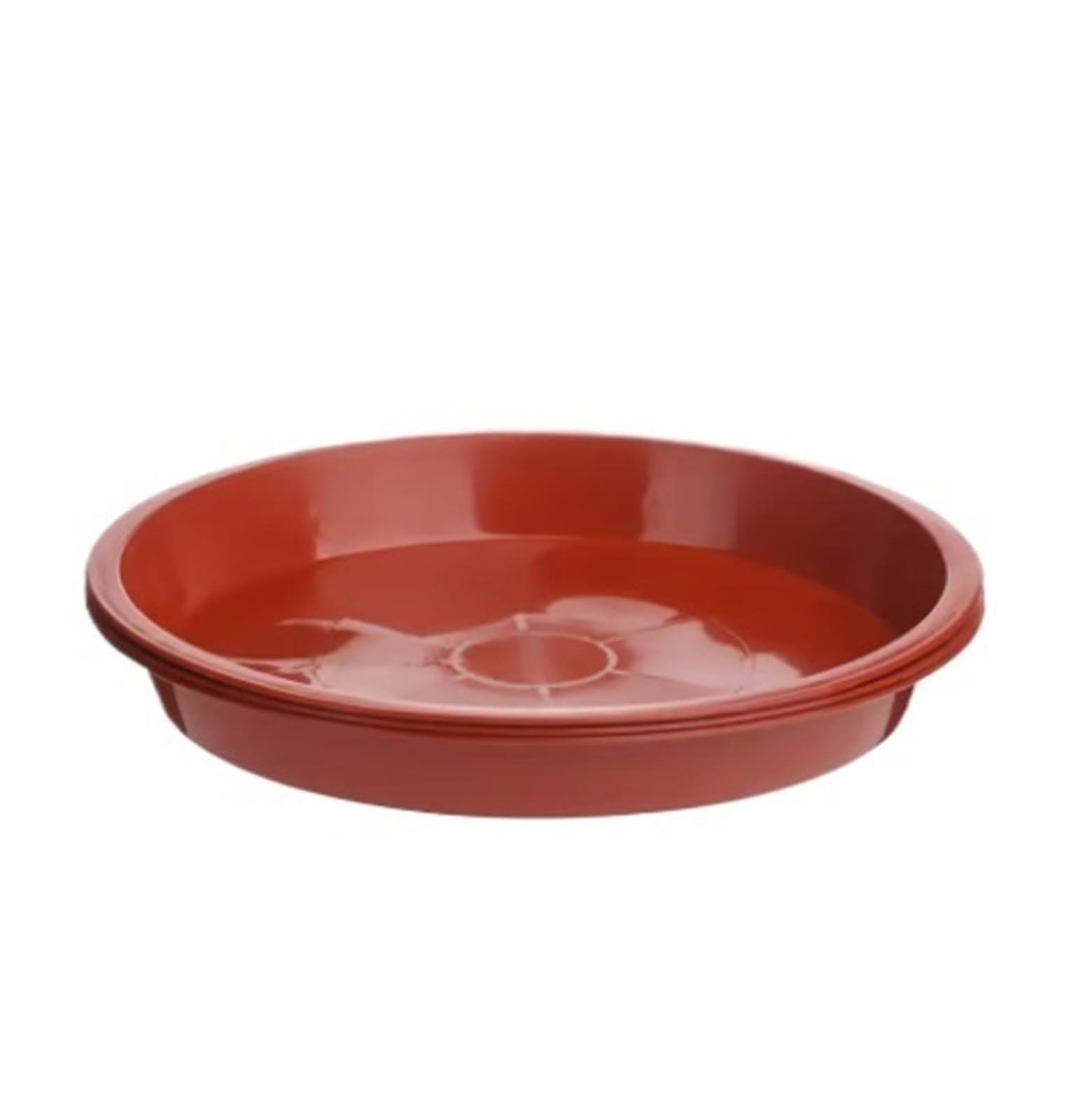 CNYUON 9Pcs Round Shaped Plant Trays Plastic Saucers Indoor Outdoor Flower Pot(Red,20.5x24.5cm)