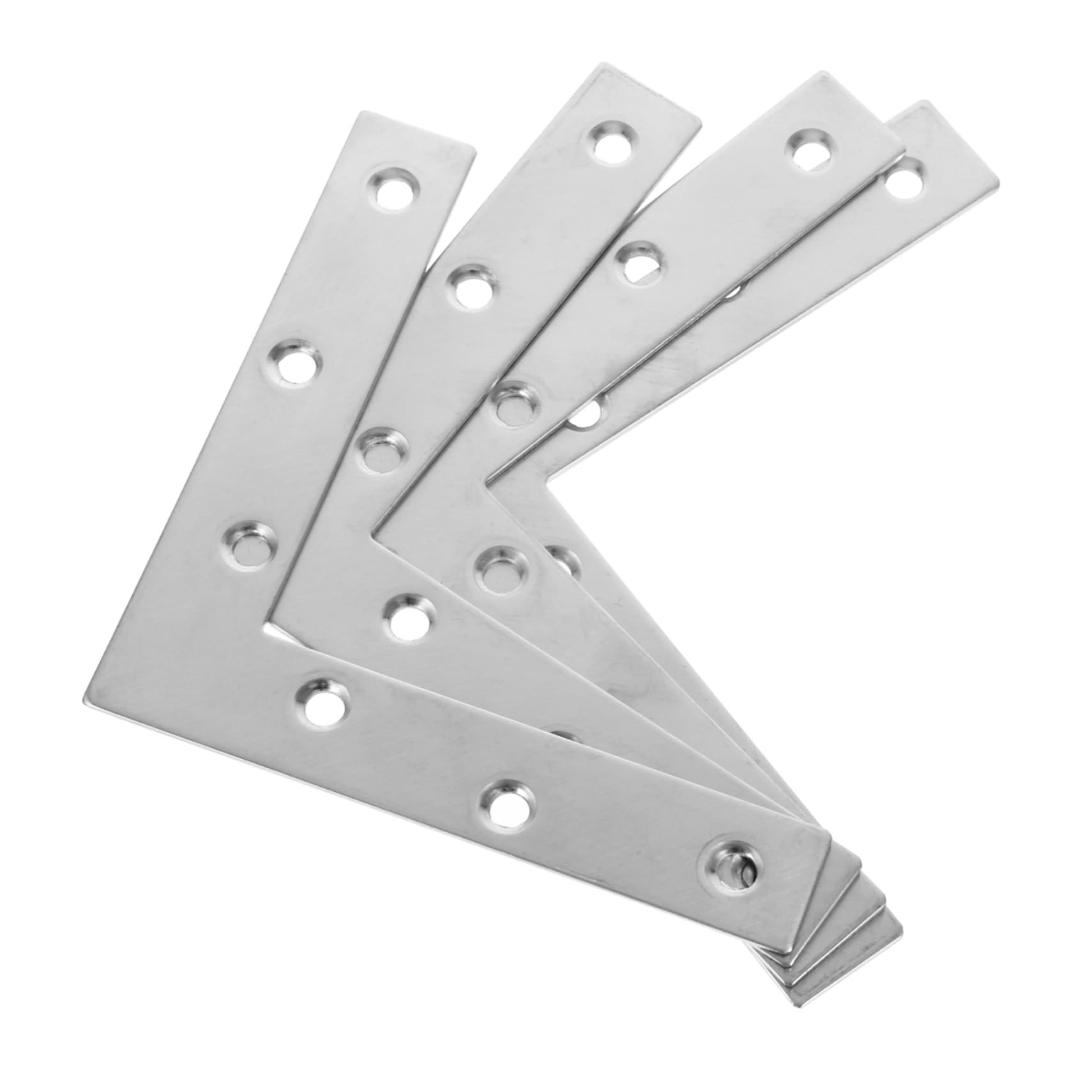 CIYODO 4pcs Corner Connector Brackets for Shelves Metal Plate with Holes Corner Brackets for Wood Cabinet Corner Brace Corner Braces for Wood Flat Corner Brackets Silver Stainless Steel