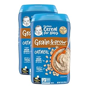 Gerber Cereal for Baby 1st Foods Grain & Grow Cereal, Oatmeal Cereal, Made with Whole Grains & Essential Nutrients, Non…