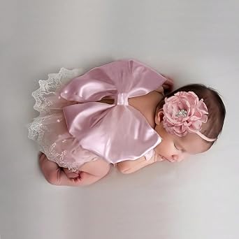 Newborn Photography Outfits Girl Baby Photography Props Cute Lace Romper Headband Newborn Outfits Girls Photo Props
