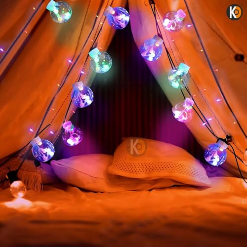 Image of K D Multicolour Wish Ball Lights for Decoration - 2.5m, 12 LED Orb String Lights | Lights for Home, Balcony, Wedding, Diwali, Christmas & Ganpati (Multi 12 Ball)