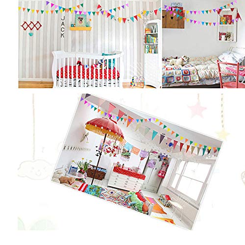 Ajcoflt 12 Bandeiras de Feltro Bandeirinha Tecido Bandeirola Multi-Colorido Triângulo Bandeiras Band