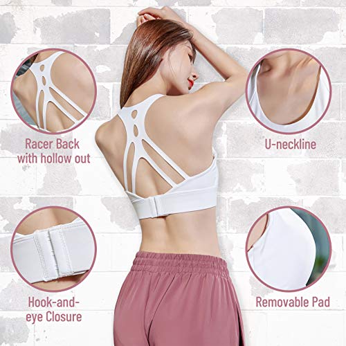 pedkit Sutiã esportivo feminino na parte de trás oco Fecho ajustável em forma de gancho e ocular