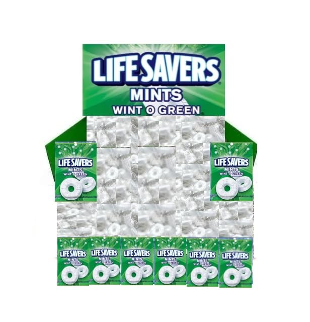 Life Savers Wint O Green Mint Candy, 5 Pounds Mint Candy - Holiday Candy Individually Wrapped - Hard Mints LifeSavers Candy Melts, Bulk Candy Wintergreen Mints, Bag of Candy for Every Occasion