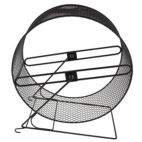 FRCOLOR Hamster Running Wheel Hamster Wheel for Running Wheels Small Animal Chinchilla Wheel 15 inch Black White Silent Rat Wheel Dwarf Hamster Wheel Glider 28c Hamster Supplies Iron Large