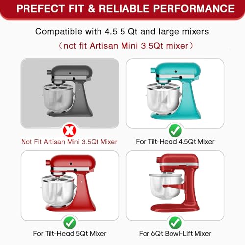Image of Ice Cream Maker Attachment for KitchenAid Stand Mixer, Compatible with 4.5 /5QT & 6QT Stand Mixers, 2 Quart Frozen Kitchenaid Ice Cream Maker Attachment Ice Cream Bowl for Yogurt /Sorbet Gelato