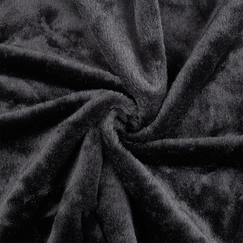 BENECREAT Black Faux Fur Craft Fabric 22 inch 1.82 Yards