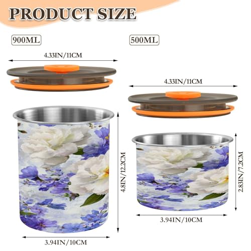 Envase para Café Acero Inoxidable 500ml Diseño Floral miniatura 2