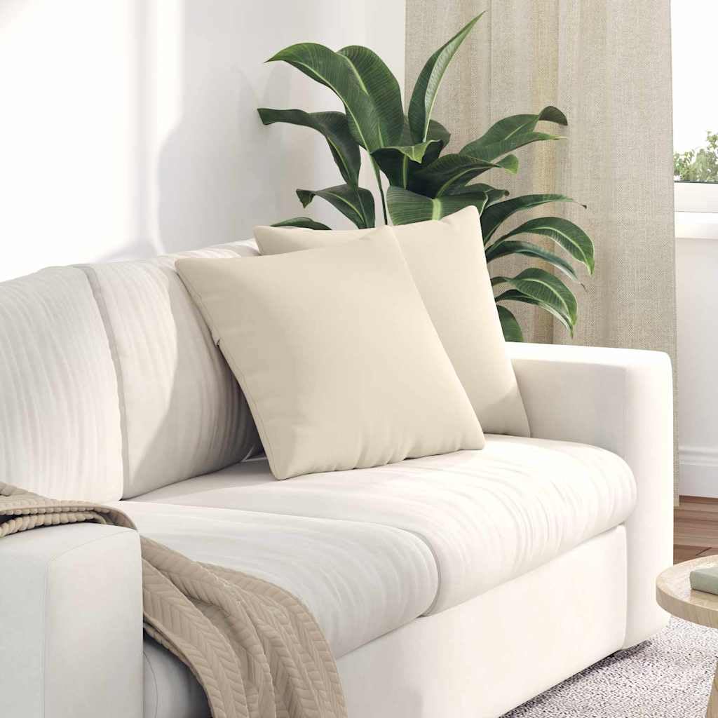 Juego de 2 cojines decorativos con relleno, color beige, 45 x 45 cm