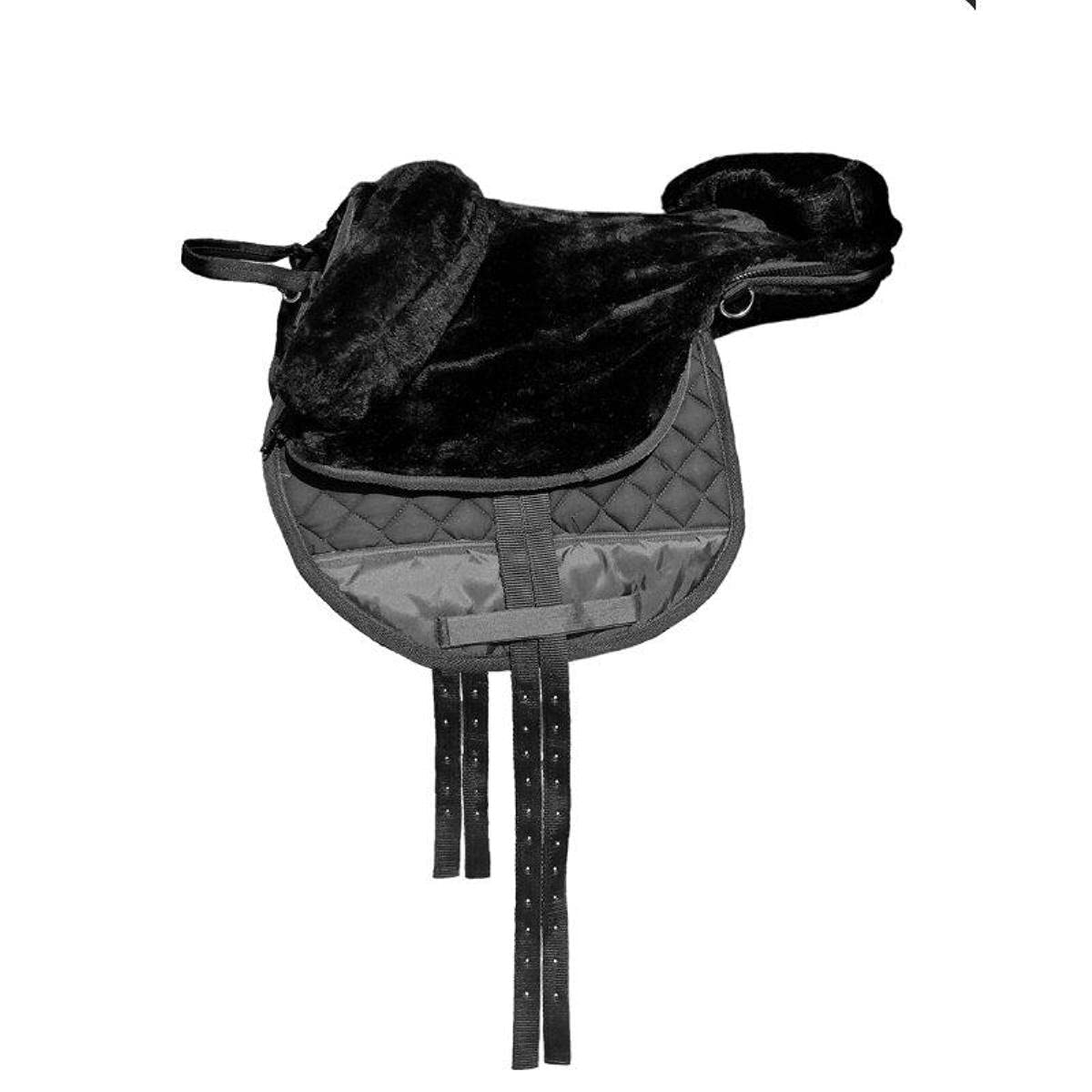 German Riding Kunstfellsattel Full schwarz