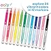 Ooly Dual Tone Double Ended Calligraphy Markers, 12 Brush Tip Markers, 24 Colors, Pens for Writing & Hand Lettering, Dual Tip Calligraphy Pens, Acid-Free Ink