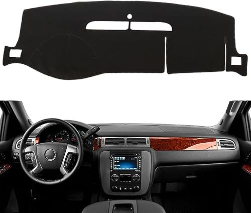 BLIBLIUNIT Tapete de cubierta de tablero para Chevy Tahoe Avalanche Suburban GMC Yukon2007-2013 Silverado LTZ GMC Sierra SLT 2007-2013, cubierta de