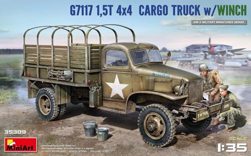 Miniart Min35389 1:35-1.5T 4X4 G7117 Cargo Truck W/Winch Scale Model Kit, Non Verniciato