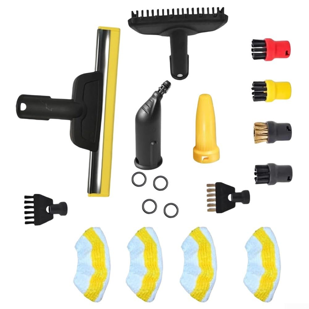 Kit de accesorios para limpiador de vapor para Karcher SC1 SC2 SC3 SC4 SC5 paños de microfibra juntas tóricas cepillos redondos tubo de extensión toalla juego de limpieza a vapor compatible con