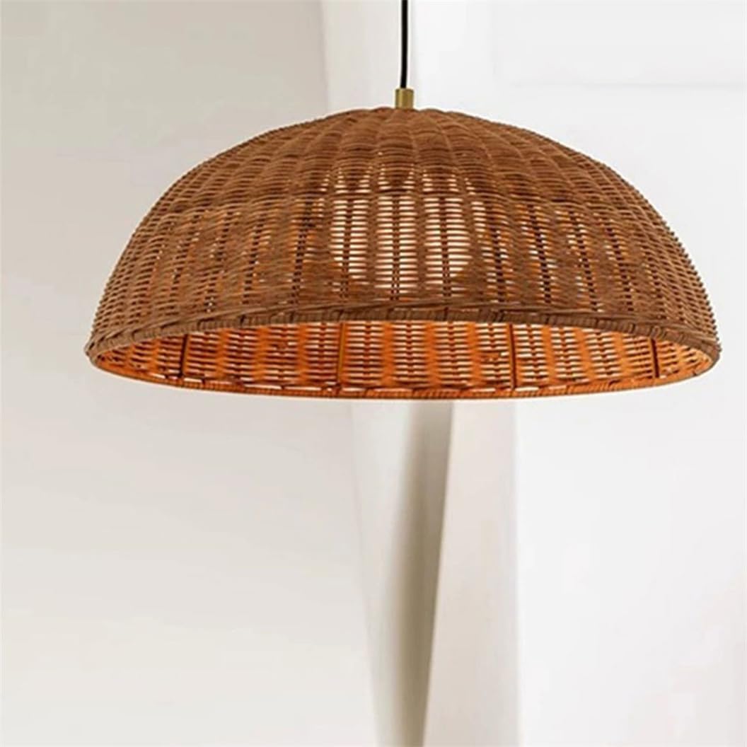 CSSYKV Rattan Boho Hanging Chandelier Farmhouse Coastal Light Fixtures Wabi-sabi Art Rattan Cage Dining Room Pendant Lighting for Kitchen Island Hallway Bedroom Farmhouse Living Room 1-Pack