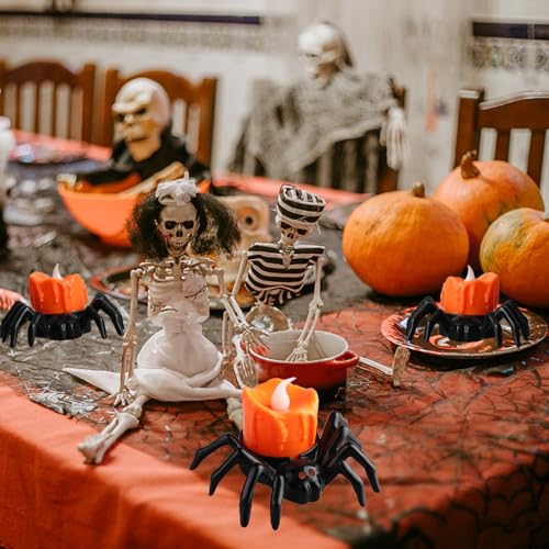 Halloween Ragno Candele a LED, 12 pezzi Senza