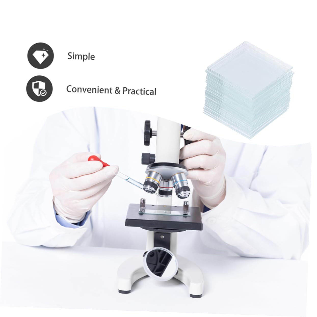 iplusmile 2000pezzi Vetrini Microscopici Coprioggetti Per Laboratorio e Studio Scientífico Compatibili Con Diversi Modelli Di Microscopi