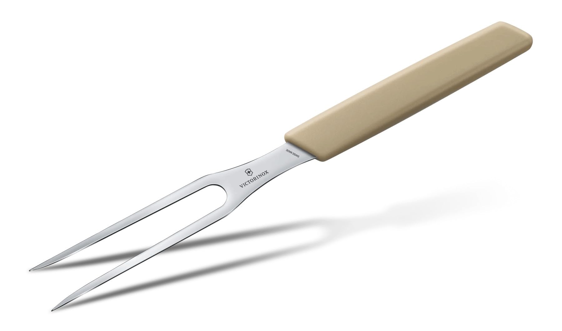 Swiss Modern Carving Fork - Stainless Steel Kitchen Utensil for Fruits, Vegetables, & Meat, Beige, 16 Cm, Swiss Made