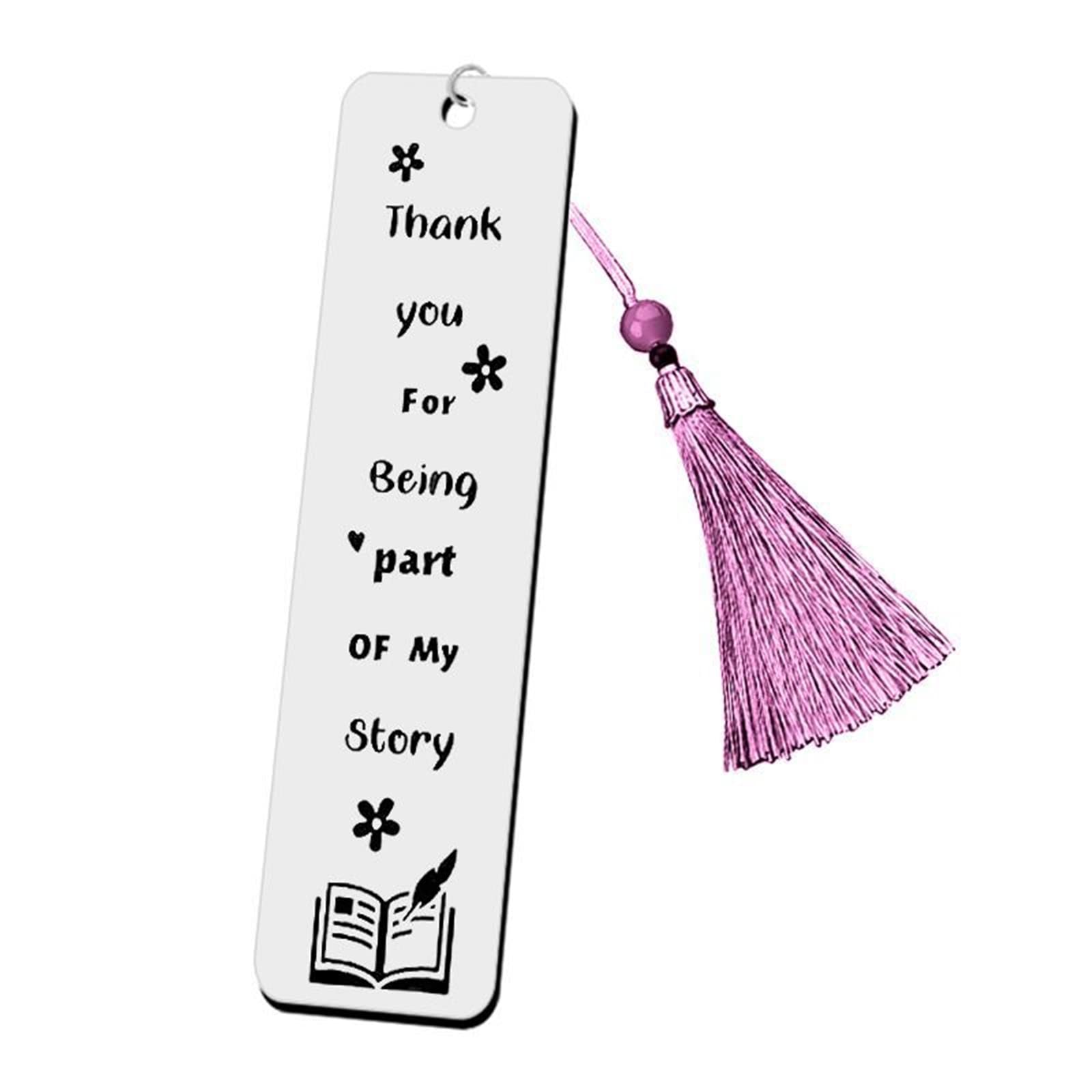 KnSamBookmark, Page Marker Tassel Pendant "Thank You for Being." Book Lovers Gifts for Teachers, Students, 12 x 3 cm