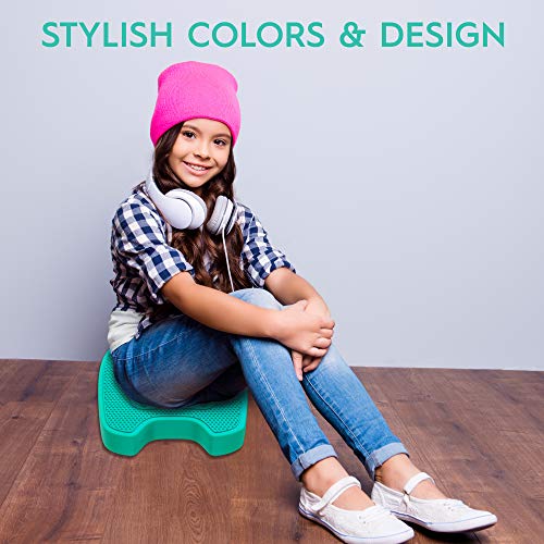 Image of Shaped Wiggle Seats by Bouncyband - Green Monster, 13 inchx10.5 inchx2.2 inch - Inflatable Sensory Cushion for Kids, Improves Student Productivity and Focus, Comes with Easy-Inflation Pump to Customize Firmness