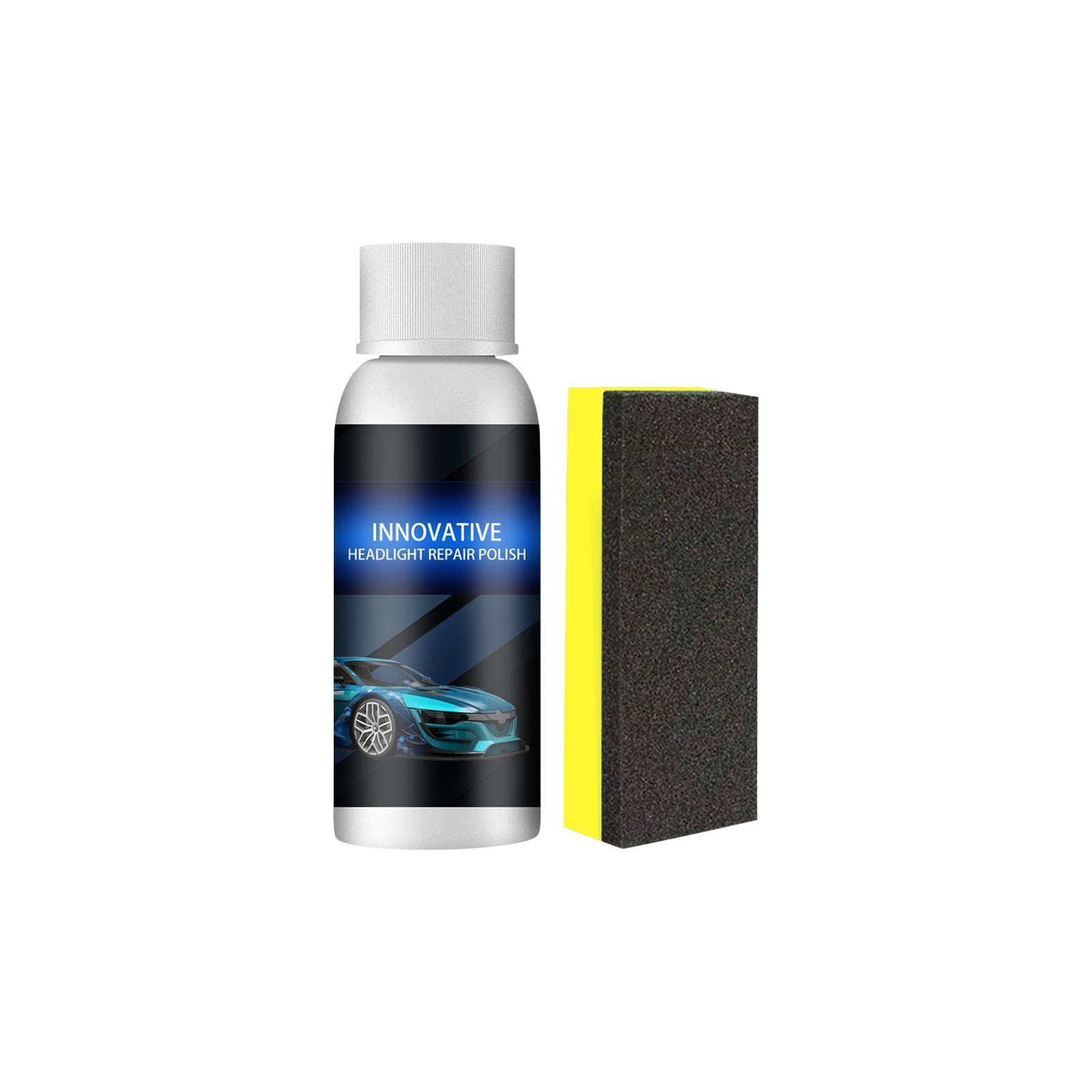 Headlight Polisher Liquid Headlight Restoration Headlight Restorer 50ml with Sponge-image-45