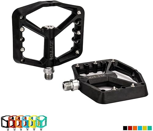 Miniatura 5 de ZTTO MTB - Pedales de bicicleta de montaña de fibra de nailon, pedales planos antideslizantes de 916 pulgadas con rodamiento sellado para BMX MTB