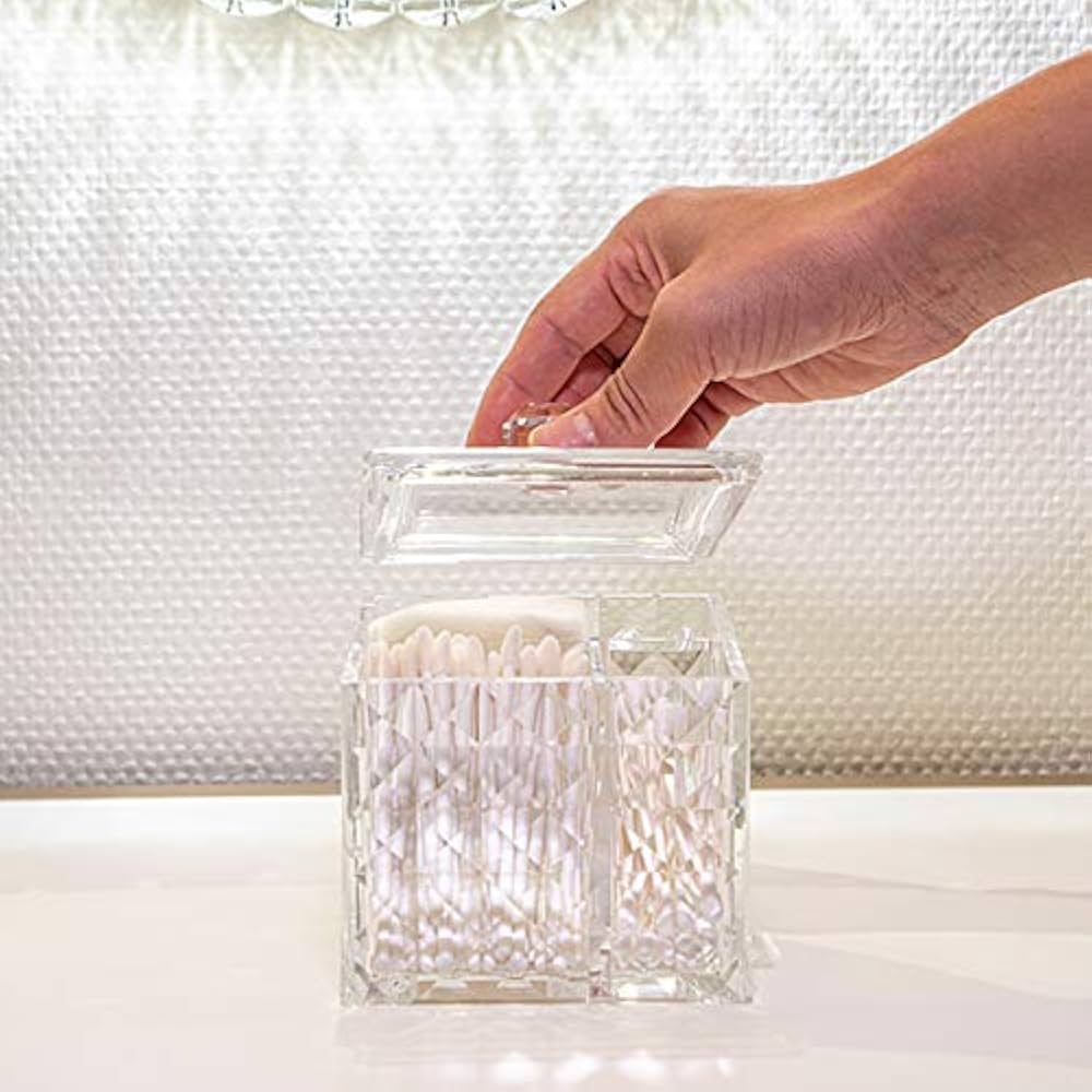 ｔｉｓｓｕｅｓ ボックス と コットン ボックス アクリル素材 Amazon.co.jp: アクリルコットンケース（ ダイヤカット