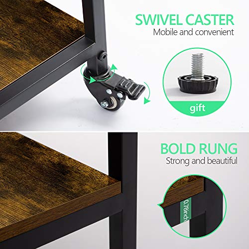 AZ L1 Life Concept 3-Tier Kitchen Rack Utility Microwave Oven Stand Movable Cart Workstation Shelf Pantries, 23.72 inches, Deep Brown