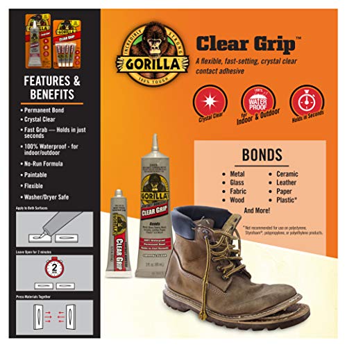 Gorilla 115977 Clear Grip Waterproof Contact Adhesive thumb #1