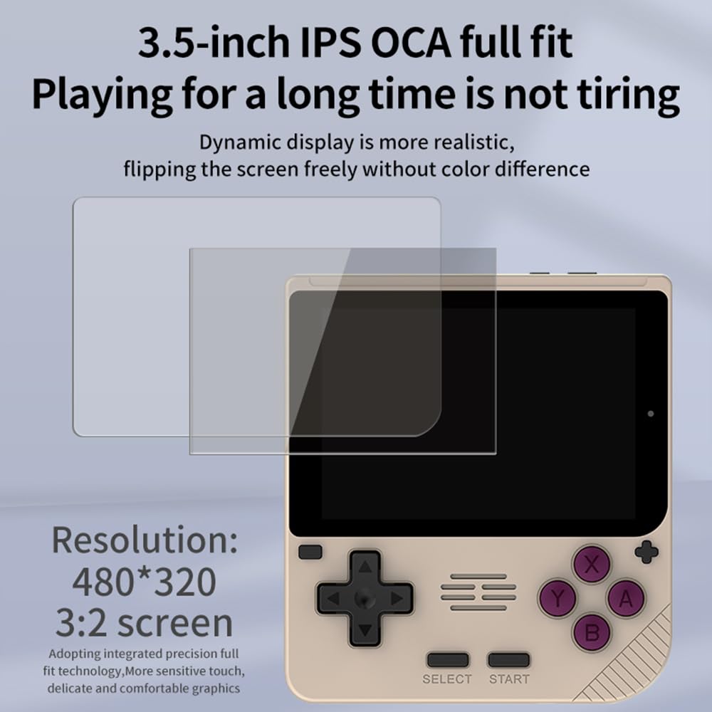 Aoresac Lettore di Giochi Portatile, Console per Videogiochi Portatile con Schermo IPS da 3,5'' con Chip di Aggiornamento, Batteria a Lunga Durata per Intrattenimento Senza Fine, (128G)