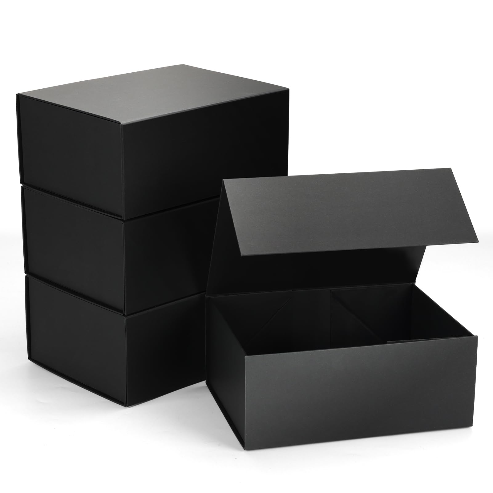 SPEPLA 4 Pack 9.5x7x4 Magnetic Gift Boxes, Black Magnetic Closure Gift Box with Lids for Wedding Christmas Birthday Groomsmen Bridesmaid Proposal