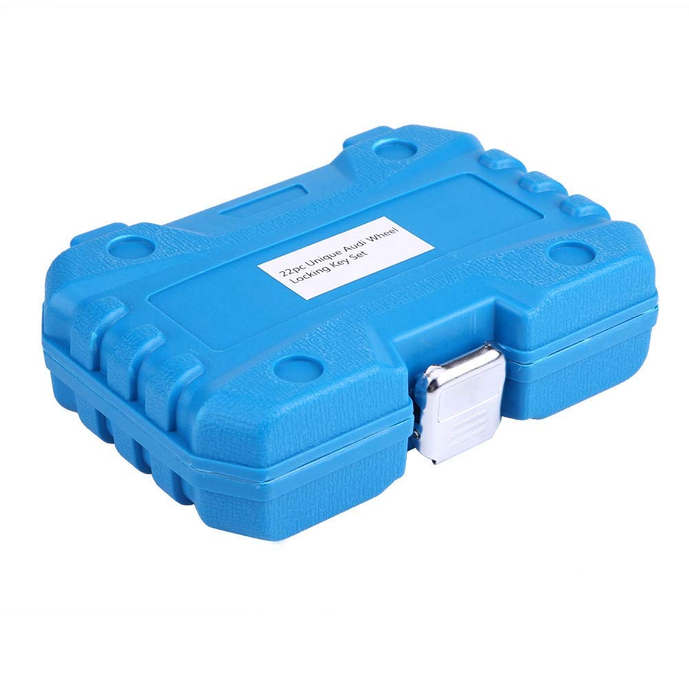 22 Piezas Juego de llaves de tuercas de bloqueo de rueda de, Herramienta de Juego de zócalos torcidos para quitar tornillos de tuercas antirrobo de rueda de coche de aleación de acero con juego de ada
