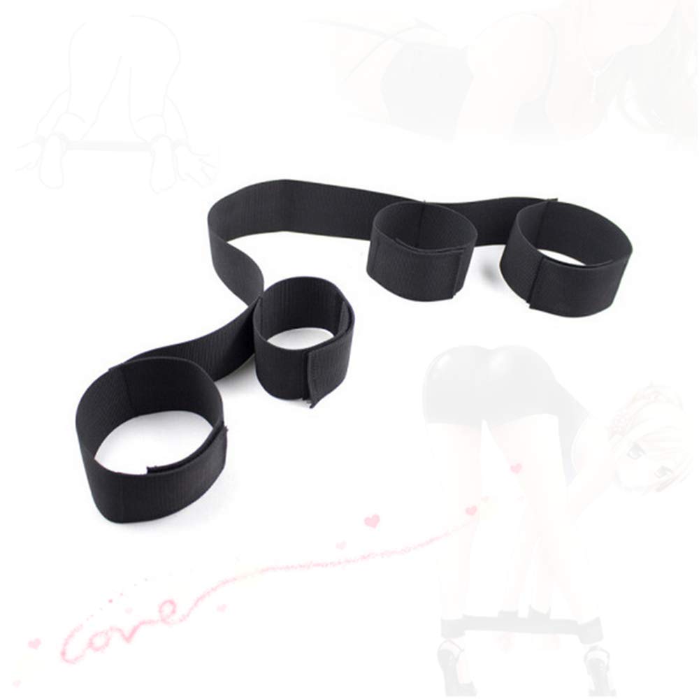Bande de Tension de Sangle de Yoga en Nylon Noir pour Les Mains et Les Pieds, Conception Velcro, Facile à régler.