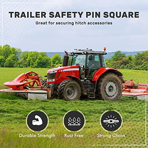Goreks Trailer Safety Coupler Pin, Square Pto Pin ¼ Inch Shaft Locking Pin For Farm Trailers Wagons Lawn Hitches And Garden (Pack Of 4) #TOP4
