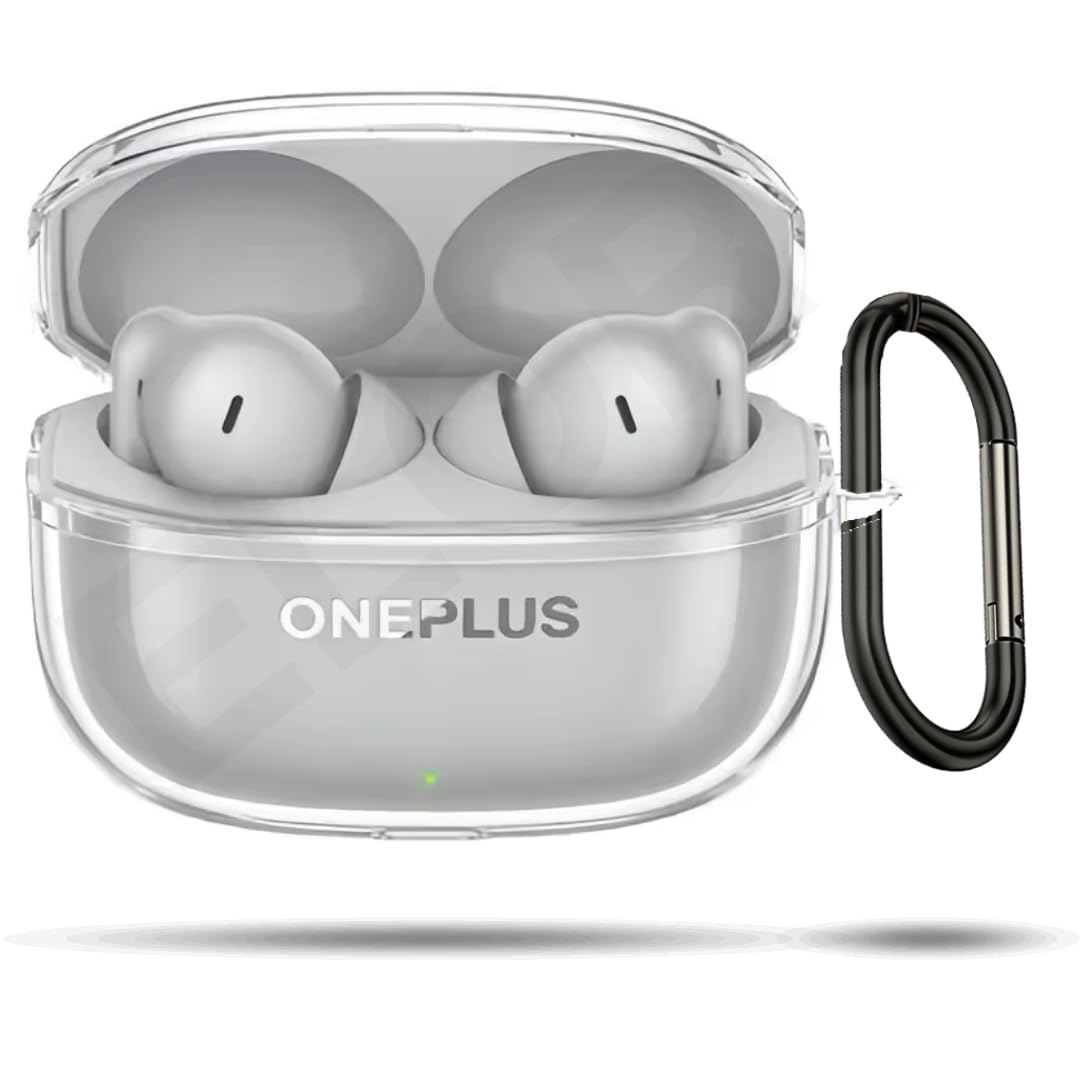 elor premium silicone case cover compatible with oneplus nord buds 4 pro (earbuds not included) (transparent)