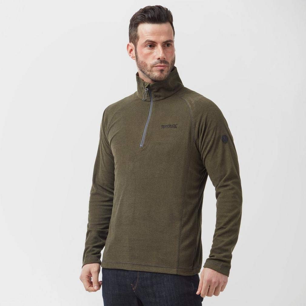 Regatta Men's Montes Lightweight Half Zip Overhead Micro Fleece Jacket, Green (Dark Khaki), XXXL