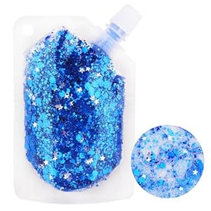 MEICOLY Navy Blue Body Glitter,Mermaid Sequins Face Glitter Gel,Chunky Glitter Face Paint,Holographic Glitter for Face/Body/Hair/Eye/Lip,Sparkly Body Glitter for Women and Kids