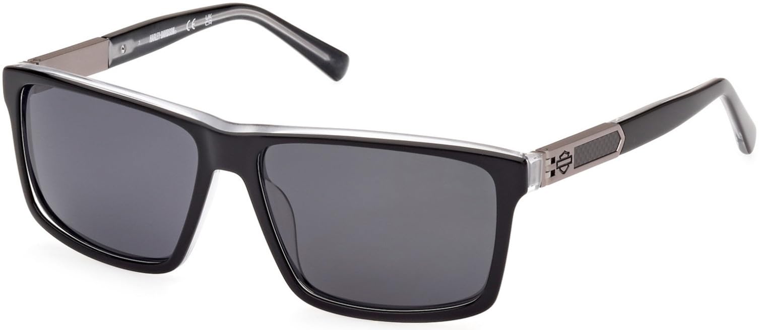 HARLEY-DAVIDSON Herren Hd0977x HARLEY-DAVIDSON HD0977X Herren-Sonnenbrille, leichte lässige Sonnenbrille, rechteckige Linsenform, Polarisierte grüne Linsen, dunkle Havanna (1er Pack)